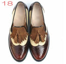 Flats Casual Shoes Women's Spring Autumn Genuine Leather Color Matching Tassel Loafers Oxford Shoes For Women Custom Shoes