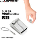 JASTER Mini Metal USB 2.0 Flash Drives Silver Business Gifts Memory Stick Pen Drive Waterproof Storage Devices 32GB 64GB U disk