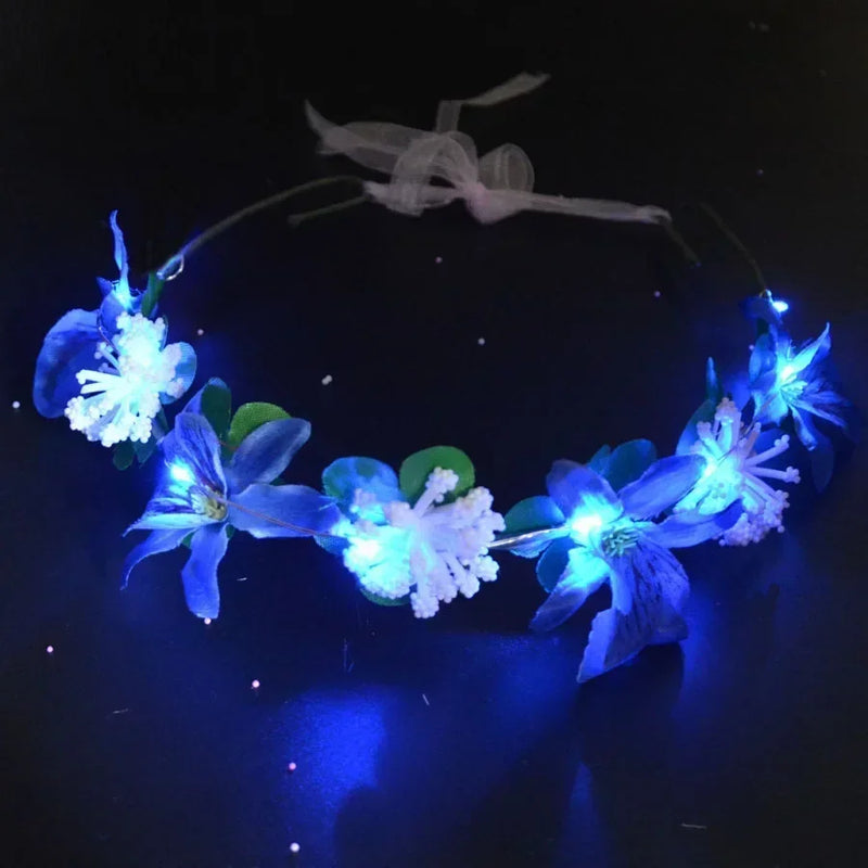 Princess Girl Butterfly Light Fairy Tutu LED Skirt Glow Flower Headband Birthday Gift Fancy Party Christmas Halloween Festival