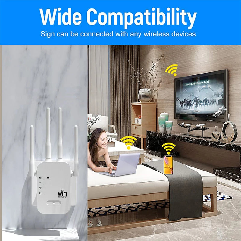 1200Mbps WiFi Repeater Wireless WIFI Extende WiFi Booster 2.4G/5G Dual-band Network Amplifier Long Range Signal WiFi Router