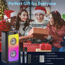 Wireless Bluetooth Speaker, Karaoke Machine with 2 Microphone, Home Karaoke System with LED Party Light, Remote Control