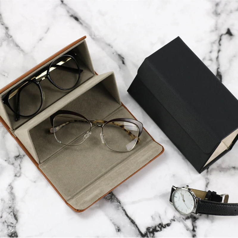 Multi-Slot Sunglasses Organizer Foldable Storage Box For Glasses Jewelry Eyeglasses Storage Case Portable Travel Glasses Case