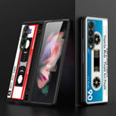 Movil Phone Case for Samsung Galaxy Z Fold 4 Protective Black Cubre Hard Coques Z Fold3 Cover Cassette Music