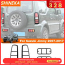 SHINEKA Auto Rückleuchten Dekoration Abdeckung Nebelschlussleuchte Zierrahmen für Suzuki Jimny 2007-2017 Exterieur Zubehör