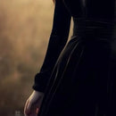 OCEANLOVE Autumn Winter Dresses for Women Hepburn Style Vintage Solid Black Vestidos Mujer Stand Collar Elegant Long Dress