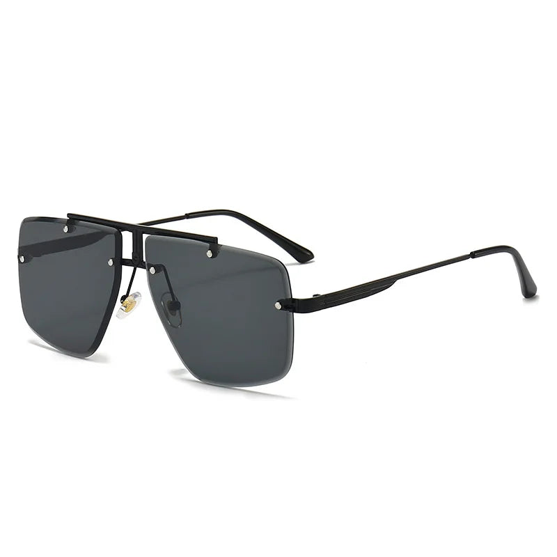 Vintage Fashion Rimless Pilot Sunglasses Men Luxury Classic Brand Designer Metal Sun Glasses For Male Travel Driving ins Eyewear
