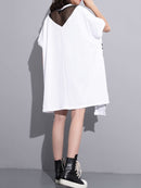 XITAO Europe Print Letter Dress Loose Solid Color Short Sleeve Fashion Street Style Women 2020 Spring Summer New Minority XJ4559