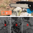 8 Inch 4000 Watt  Mini Chainsaw Electric One-Hand Saw Wood Cutter 2 Batteries UK Rechargeable Lightweight'