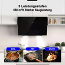 Dunstabzugshaube 60cm Umluft Touch-Display Glas A++ LEDs YYWH0460