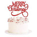 1Pc Red/Gold Merry Christmas Cake Topper, Winter Wonderland Theme Birthday Wedding Party Cake Decoration Supplies