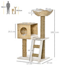 Pawhut Scratching Tree for Medium Cats Height 100.5cm with Cave Top Bed