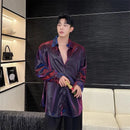 Male Shirts Shiny Hip Hop Long Sleeve Men's Shirt Casual Korean Style Trend Fashion Man 2024 Popular Clothes I Elegant Social