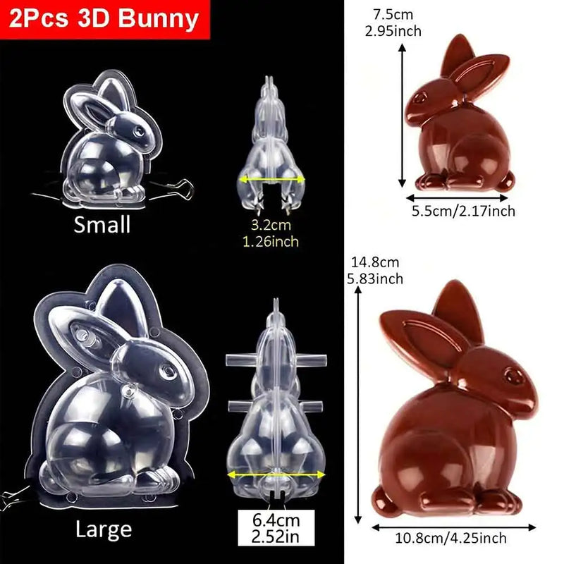 Chocolate Mold for Easter Egg Bunny Chocolate Bonbons Candy Bar Polycarbonate Confectionery Baking Pastry Tools
