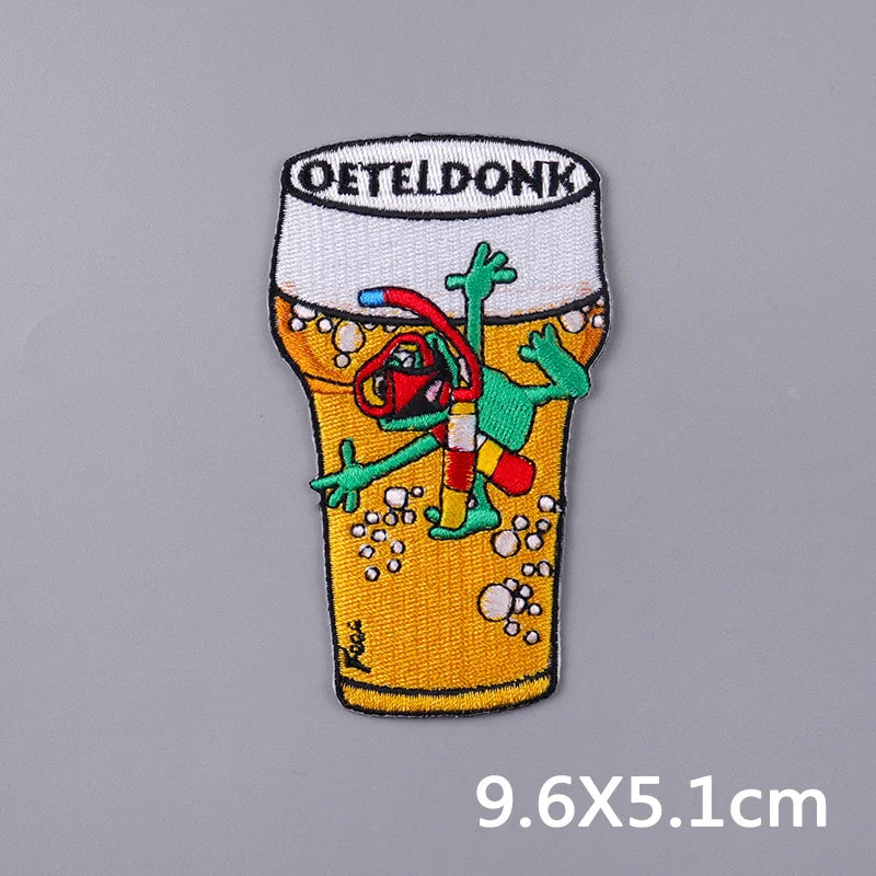 2024 Netherland Oeteldonk Emblem Embroidery Patches For Clothes Carnival Frog Iron On Patch Thermoadhesive Patch For Gift DIY