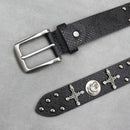Rivet PU  Leather men's belt Fashion alloy belts Buckle luxury brand jeans belts for men business belt female belt