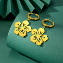 Skyrim Women Girls Flower Stud Earring Stainless Steel Gold Color Bohemian Drop Earrings Korean Fashion Jewelry Christmas Gift
