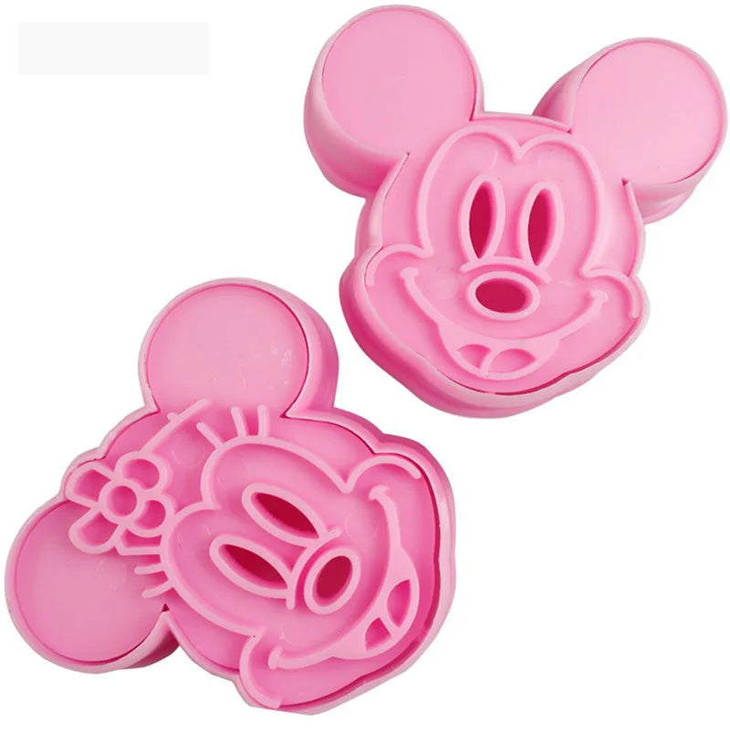 Disney Mickey Mouse Cartoon Baking 3D Mold Diy Baking Cookie Cake Rice Ball Mold Plastic Mold Birthday Party Decoration Toy Gift