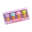 4pcs Yummy Icecream Erasers Set Mini Lollipop Dessert Popsicle Donuts Rubber Pencil Eraser for Kids Gift School Student Award