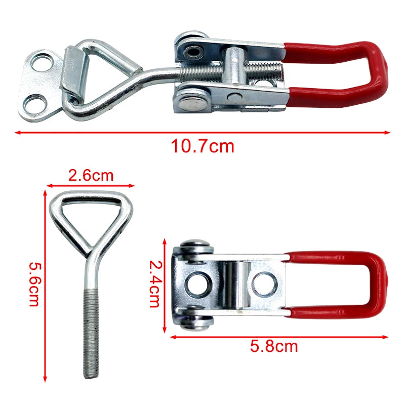 8 Pcs Adjustable Toolbox Case Metal Toggle Latch Catch Clasp Quick Release Clamp Anti-Slip Push Pull Toggle Clamp Tools