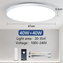MARPOU LED Ceiling Light 80W 50W Modern Dimmable Smart Lamp With Remote Control Ceiling Lamp For Living Room Bathroom Kitchen