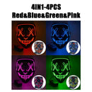 Halloween Horror-Masken LED Gesichtsleuchtmaske Gruselige Scream Leuchtmaske für Karneval Halloween Kostüme für Männer Leuchtet im Dunkeln