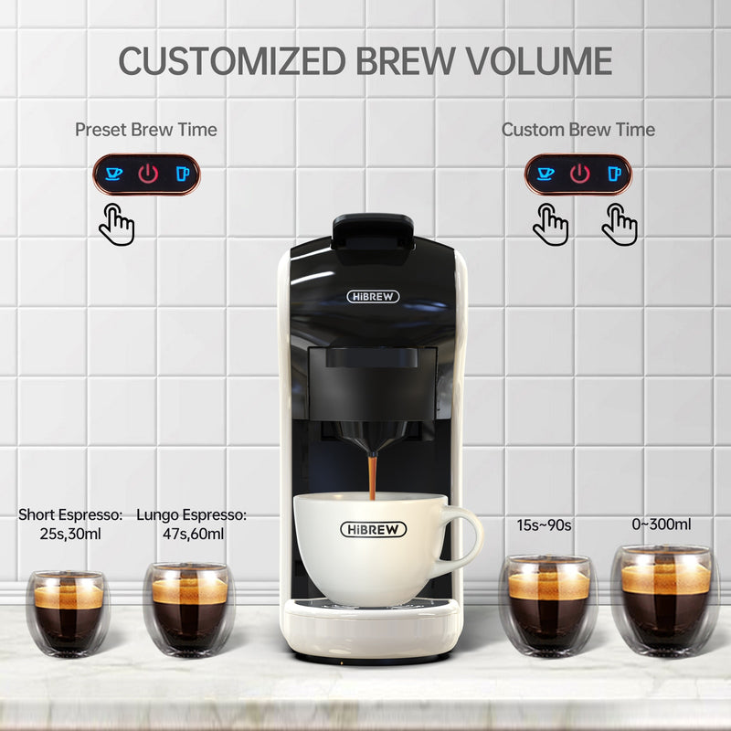 HiBREW Coffee Machine 19 Bar 4in1 Hot &amp; Cold Multiple Capsule Espresso Cafetera Pod Coffee Maker Dolce Milk Nexpresso Powder H1A