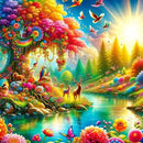 HUACAN 5D Crystal Diamond Painting Tree Lake Mosaic Deer Bird Flower New Arrivals Rhinestone Pictures Personalized Gift