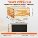 SucceBuy Bienenstock Tiefer Kasten Starter-Kit 100% Bienenwachs beschichtet Naturzedernholz Langstroth Bienenstock-Kit Transparentes Acryl