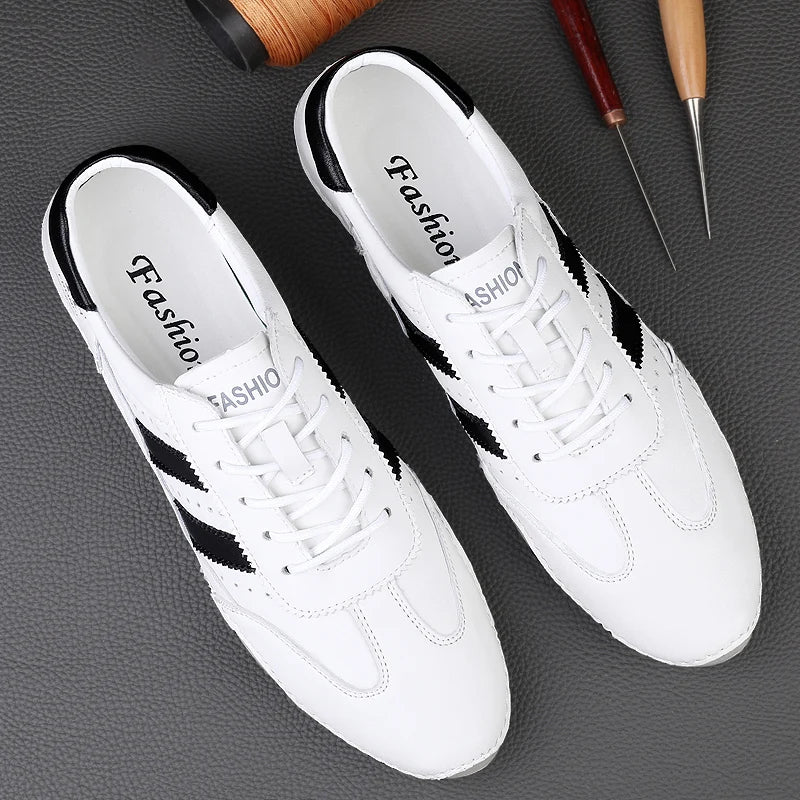 Men Casual Leather Sneakers Shoes Man Spring Summer 2023 Sports Shoes Lace-up Flats Shoes Breathable Moccasins for Men Loafers