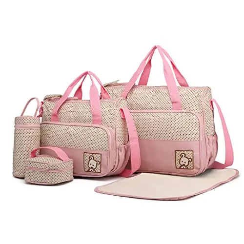 Miss Lulu Set of 5 Baby Wrap bag Mother Diaper bag with handbag bag Shoulder bag Bottle Holder & Wrap Backs