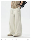 High Quality Summer Thin Men's Straight Tube Loose Ice Silk Wide Leg Casual Pants Breathable Jogging Fitness Baggy Casual Pants