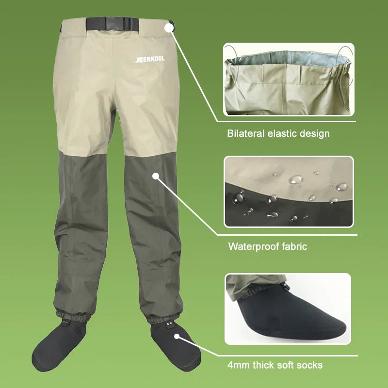 Waterproof Fly Fishing Waders Breathable Wading Pants Fishing Hunting Clothing Chest Overalls Men Women Neoprene Socks Clothes