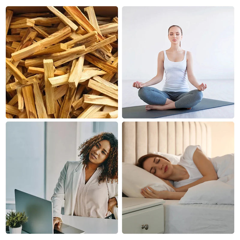 Palo Santo Natural Incense Sticks Purifying Healing Stress Relief Natural Crude Wood Strips Smudge Sticks for Home Living Room