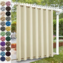 Custom Blackout Curtain Outdoor Waterproof Windproof Curtains Top Bottom Grommets Curtain for Balcony/Garden/Patio/Porch/Pool