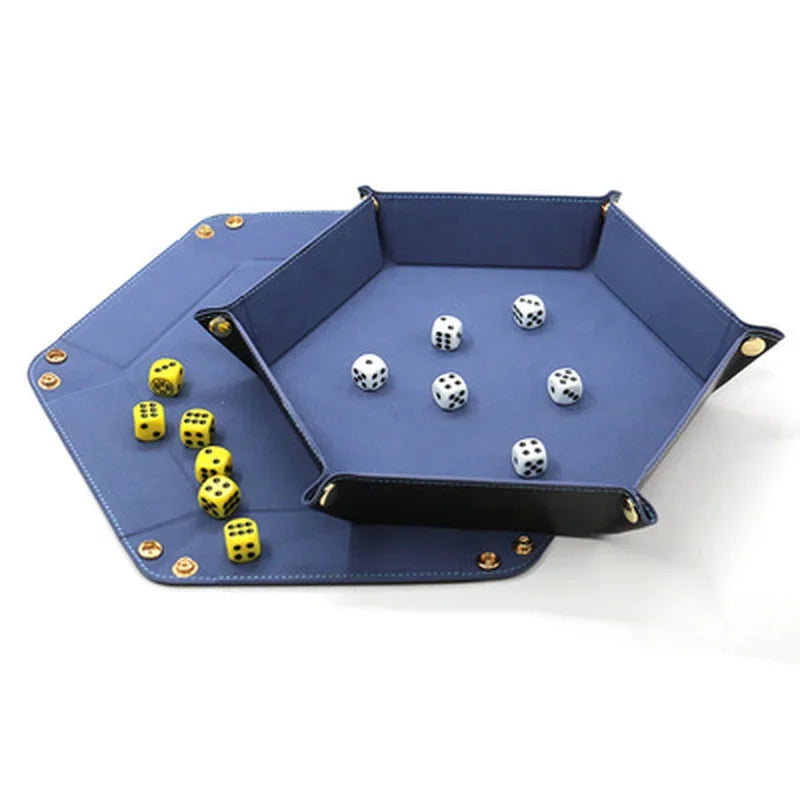 7 Kinds Colors leather Fabric Felt Folding Square Dice Tray Portable Quadrilateral Dice Box For Board Games Dice Storage 25*25cm