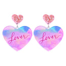 New Valentine's Day Earrings Love Letter Shiny Pink Butterfly Love Tape Simple Acrylic Earrings Valentine's Day Decorative Gift