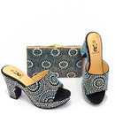 Neuestes Design Afrikanische Hochzeit Italienische Schuh- und Taschensets mit Applikationen verziert Nigerianische Hochzeitsschuhe für Damen Hochwertige Pumps