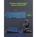 JOMAA Colors Backlit 2.4G Wireless Keyboard and Mouse Combo Rechargeable Multi-Device Bluetooth Keyboard with Number Pad