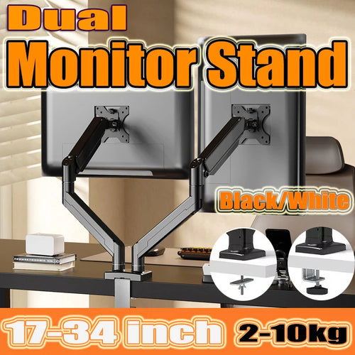 BEISHI 14-34 Zoll Dual-Monitorhalterung ergonomische verstellbare Doppelbildschirmhalterung schützt die Halswirbelsäule Computererhöhung Regal Belastung 2-10 kg