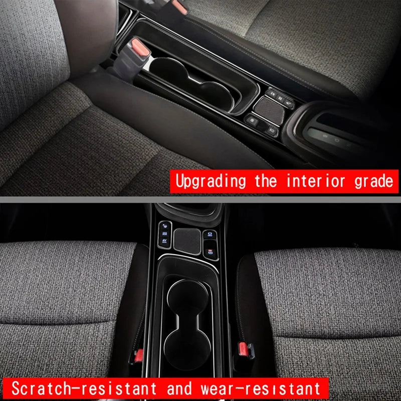 Carbon Fiber Center Console Water Cup Holder Decoration Cover Trim Stickers For Toyota Yaris CROSS 2021 2022 RHD