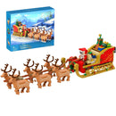 Christmas Tree and Decorations Santa Claus Sleigh Snowman Building Blocks Toys Suit with Light Kit for Children's Gifts