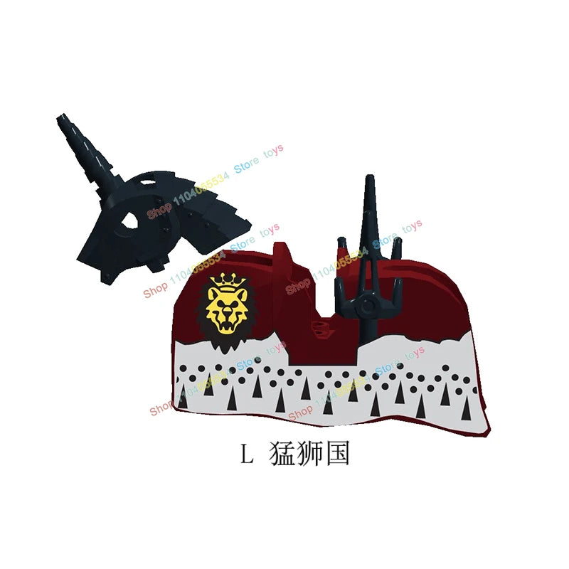 MOC Medieval Military Series Castle Roman Knight Horse Saddle Soldiers War Horses Building Block Accessories Kids Education Toy