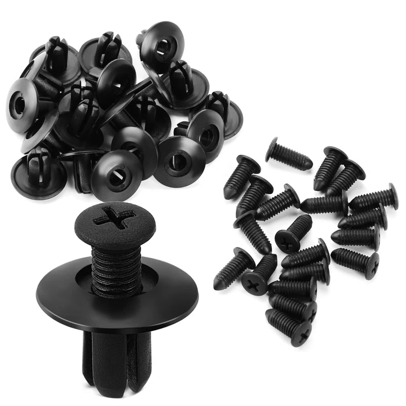 100/50/5pcs Hole Door Rivet Plastic Clip Fasteners Black Cars Lined Cover Barbs Rivet Auto Fasteners Retainer Push Pin Clips 8mm