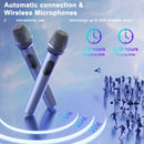 Wireless Bluetooth Speaker, Karaoke Machine with 2 Microphone, Home Karaoke System with LED Party Light, Remote Control