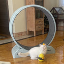 Silent Cat Running Wheel Treadmill Toy with Scratcher Board,Cat  Exercise Roller Frame,Pet Fitness Climbing Toy, 80×35×85cm Gray
