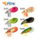 WEIHAI FSTK New Metal Jigging Super Shrimp Jig  7g 14g 21g  VIB Shrimp Lure Spoon Bass Artificial Fishing Bait Sinking Blade Jig