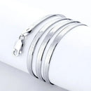 New 925 Sterling Silver fine 4MM Blade Chain Necklace for Women MEN Luxury wedding party Jewelry Best friend Holiday gifts