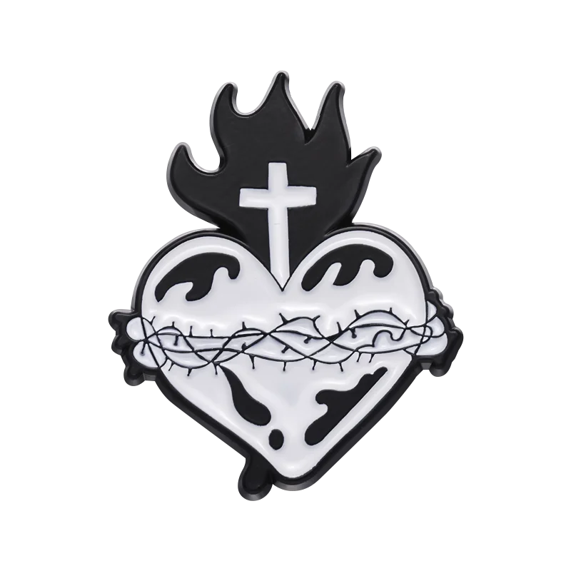 Crown Of Thorns Enamel Pin Custom Jesus Cross Religious Belief Brooches Lapel Badges Christianity Easter Jewelry Gift For Friend
