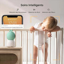 BOIFUN 2K 5" Baby Monitor Camera, Colorful Night Lights, 360° Rotation with Phone App, Motion Monitoring, Automatic Tracking