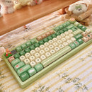 132-Key Spring Green Keycap Cute MOA Height PBT Material Suitable For Mechanical Keyboard DIY Girlfriend Birthday Gift Keycaps